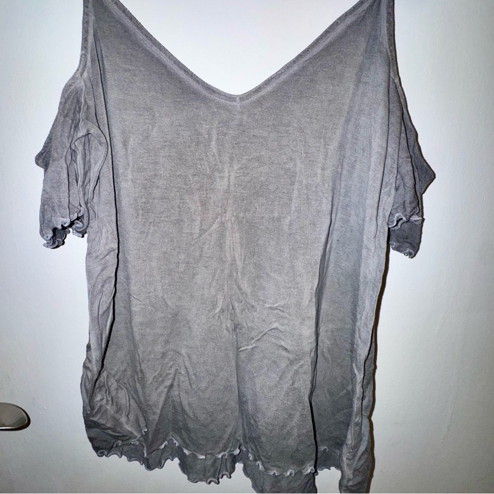 American Eagle Outfitters Women's Cold Shoulder V Neck Blouse - Picture 2 of 7